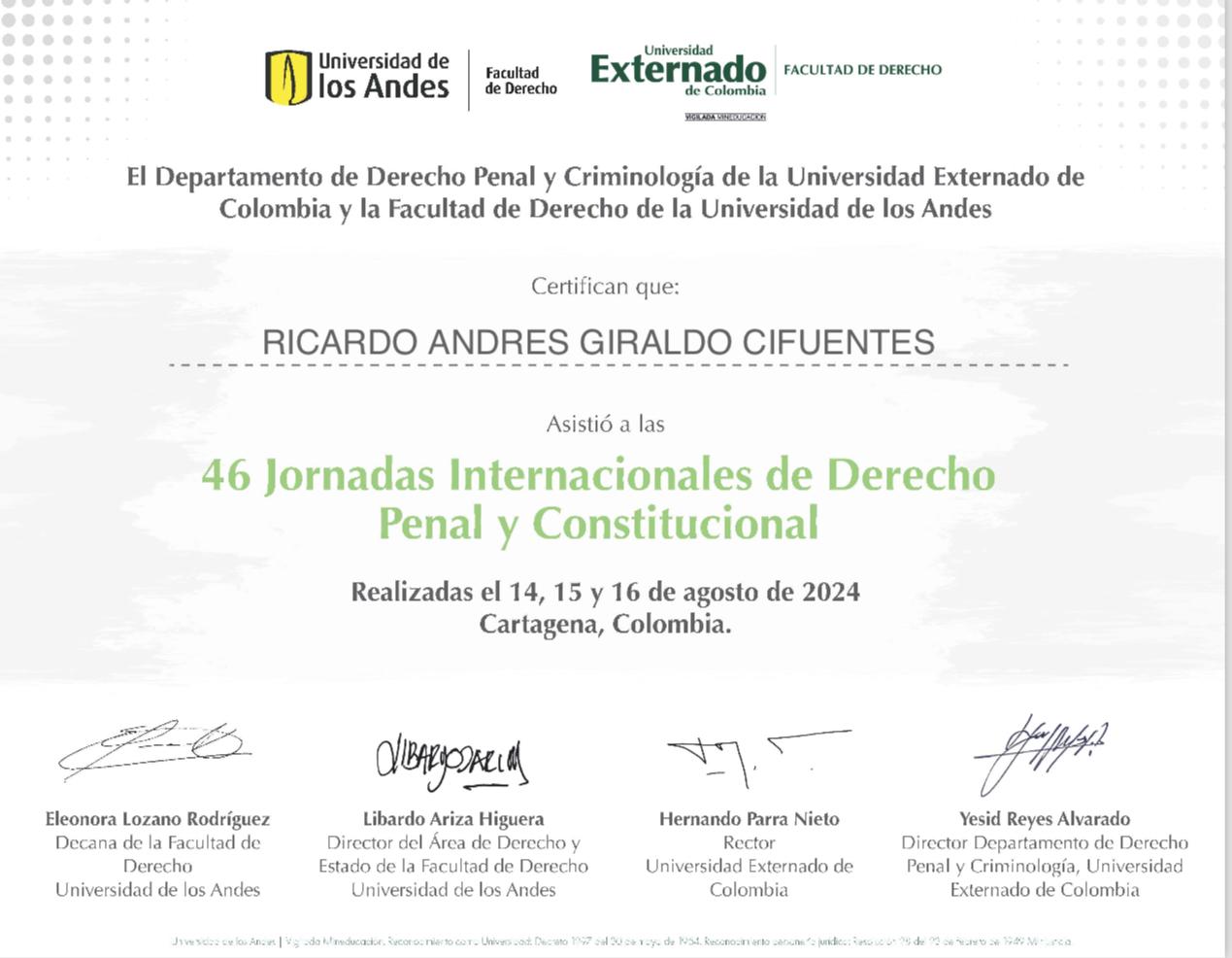 46 Jornadas Internacionales de Derecho Penal y Constitucional